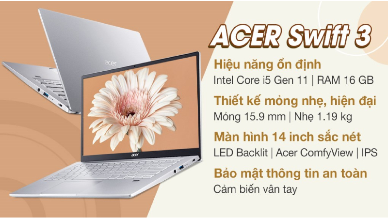 Trang bị chip Intel Core i3 Tiger Lake cho hiệu năng ổn định